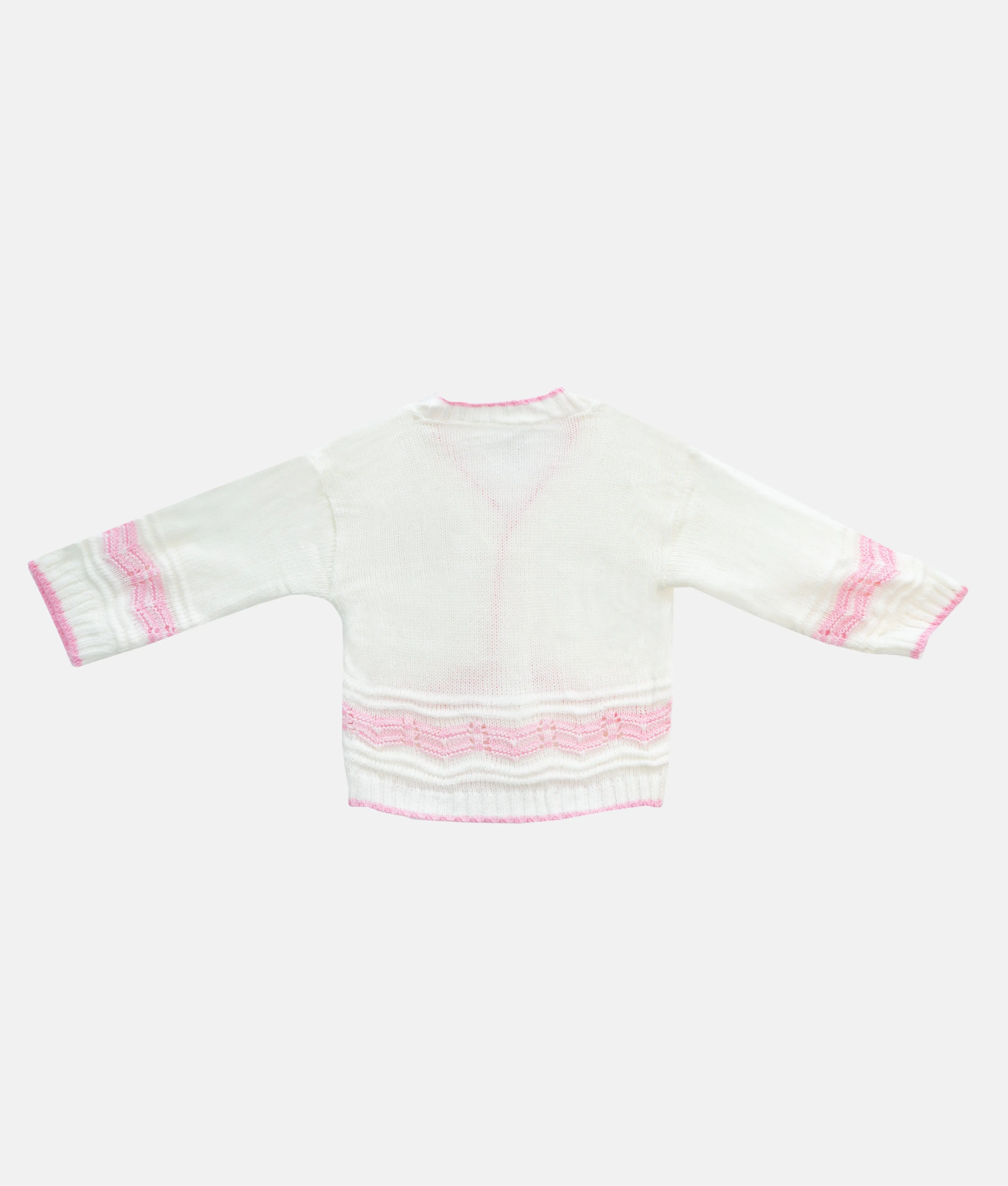 Baby Woolen 04pcs Set - White - Pink