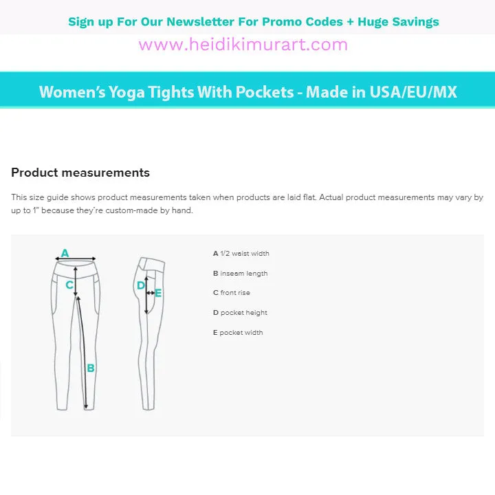 Peach Pink Women's Tights, Solid Color Best Yoga Pants With 2 Side Deep Long Pockets - Made in USA/EU/MX (US Size: 2XS-6XL)