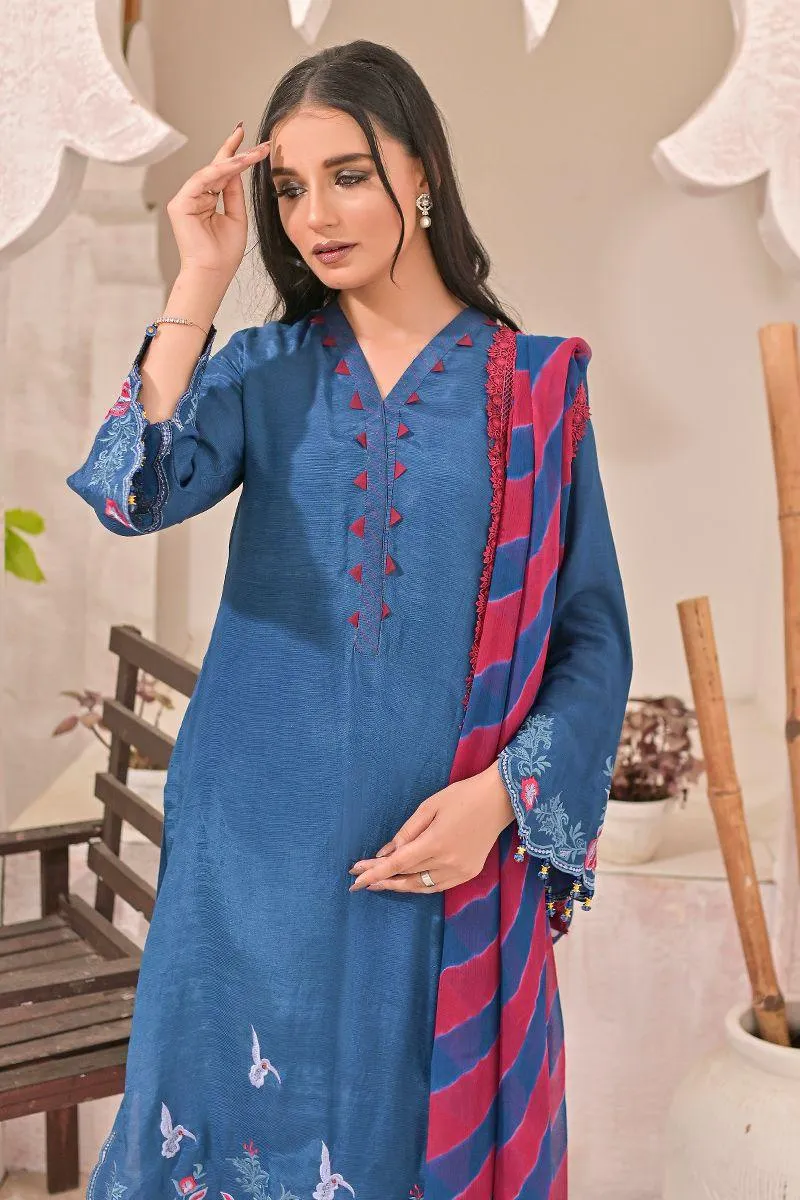Ruby Couture - BLUE RUSH - Raw Silk  - 3 Piece
